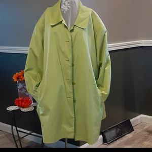 Maggie barnes green trench coat